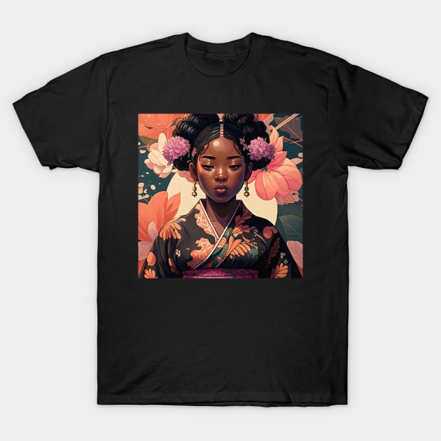 Blasian girl in Kimono T-Shirt by geekmethat